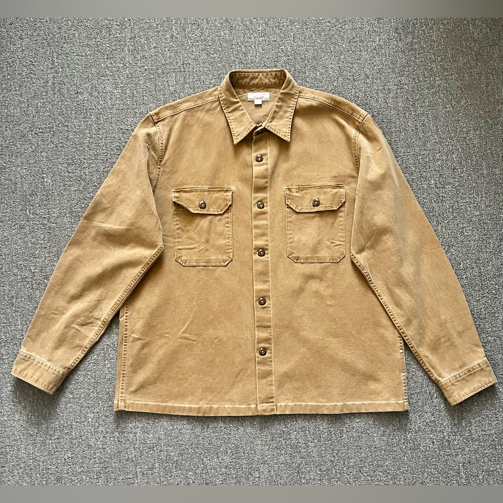 Brand New Jcrew Wallace And Barnes Workwear Shirt Tan Button Down Size Xl
